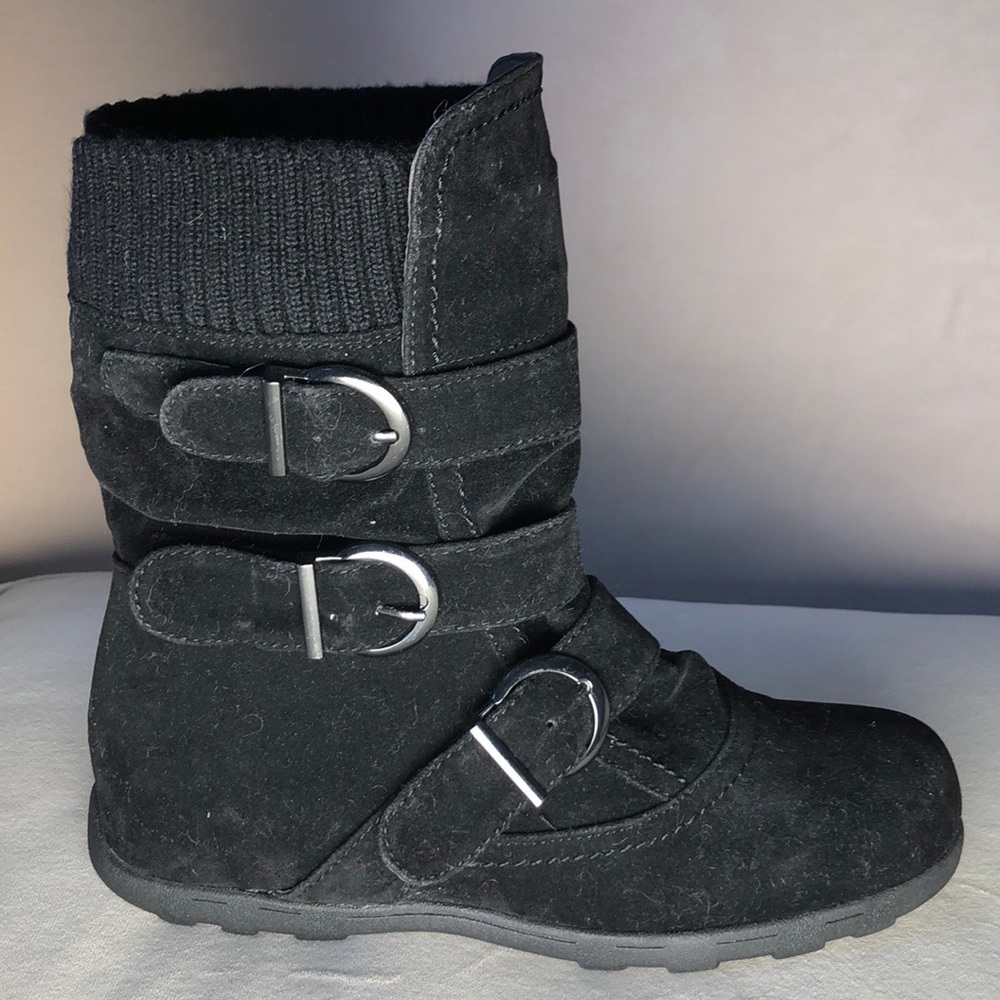 Faux suede boots